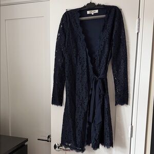 Diane Von Furstenberg Navy Lace Dress